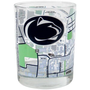 rocks glass with Penn State University campus map view 1